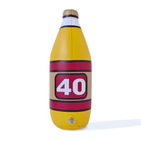 Inflatable 40 Bottle pool float back view with 40s & Shorties branding