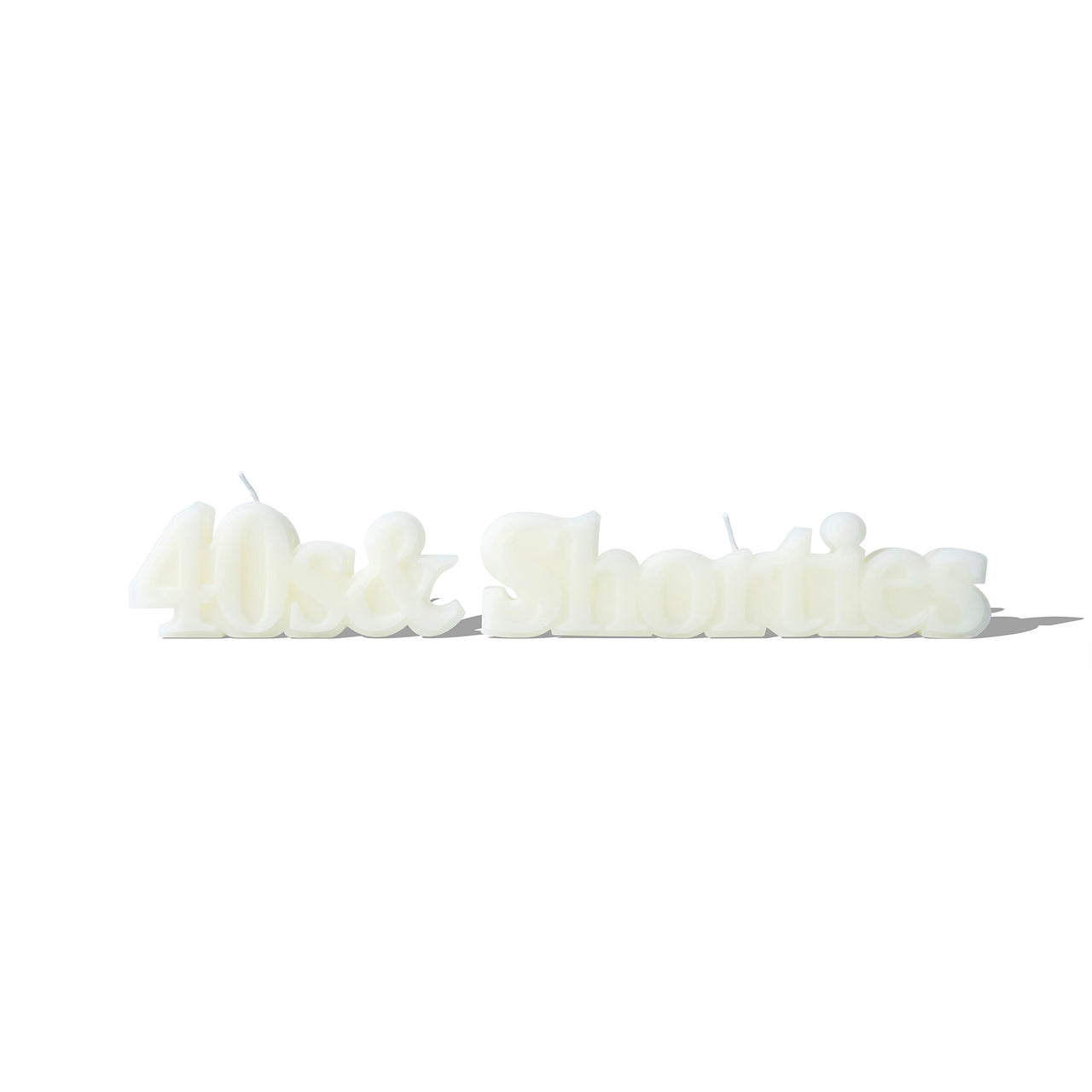 40s & Shorties Text Logo Candle – unscented soy wax candle shaped in brand logo