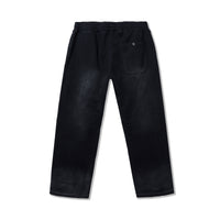 Back view of 40s & Shorties Faded Logo Sweats Black – relaxed fit fleece pants with snap pocket