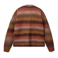 Back view of the Lithium Cardigan showing full gradient pattern