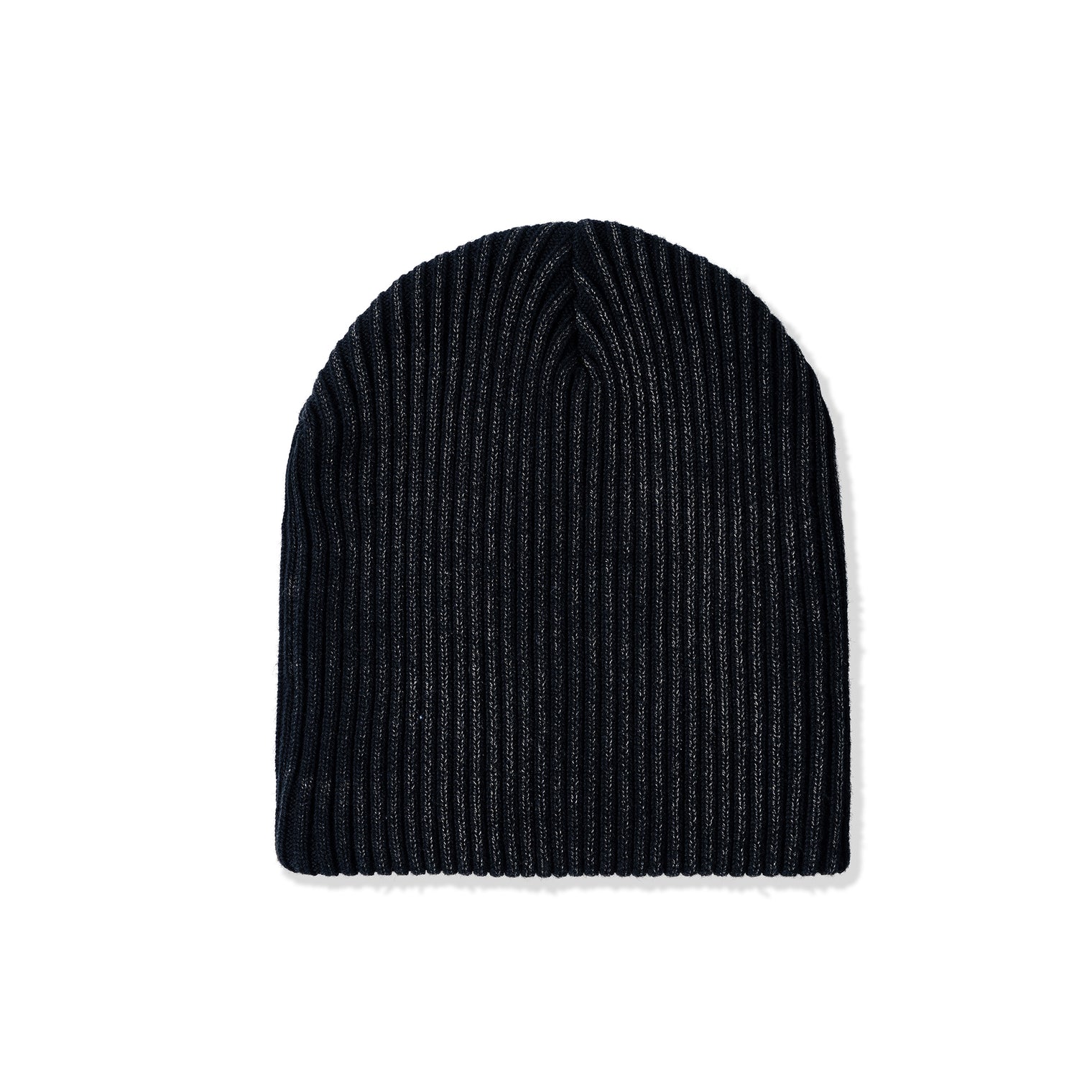 Back view of OG Text Beanie – Multi showing seamless rib-knit construction without visible branding