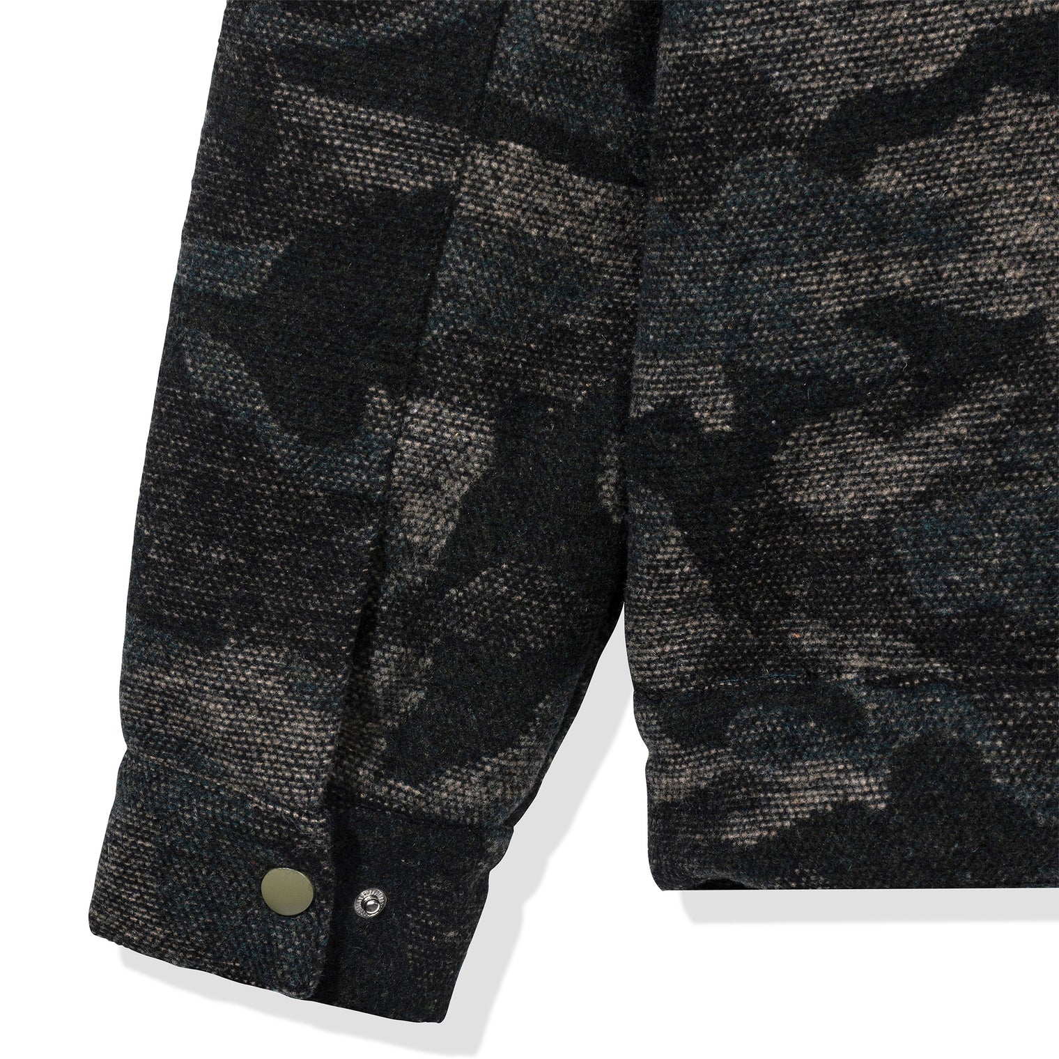 Cuff detail on Wool Camo Jacket with button closure