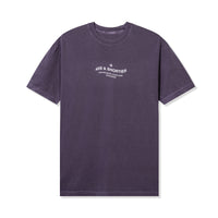 Front view of Wavy General Logo Tee in Orchid featuring printed chest graphic