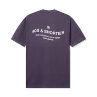 Back view of Wavy General Logo Tee in Orchid with large back graphic