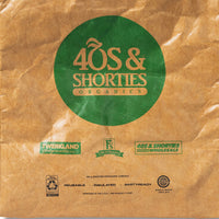 Close-up of printed graphics on kraft material