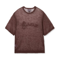 Flat back view of the Fade Away Shirt showing semi-transparent knit and relaxed cut.