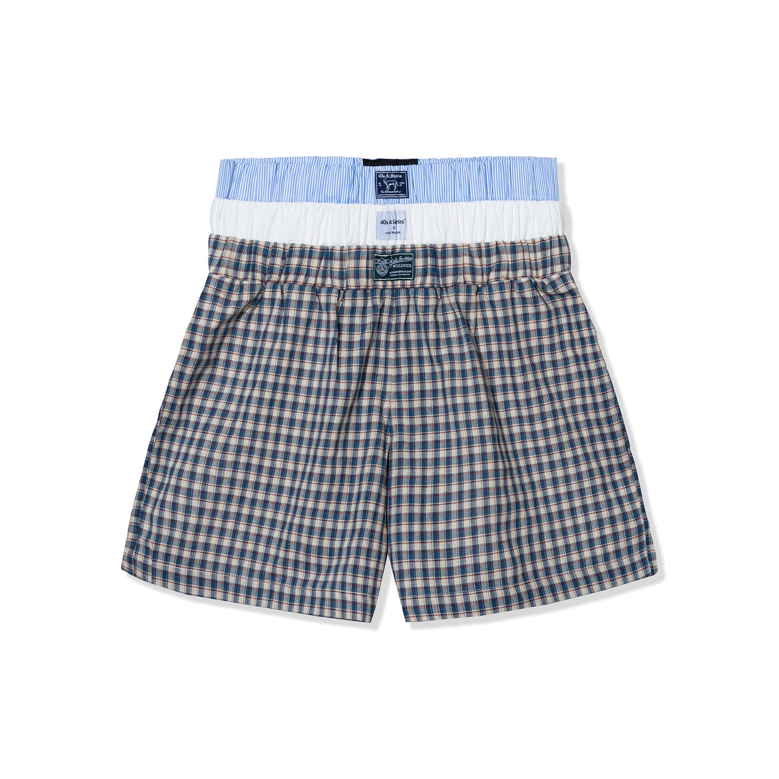 Flat lay front of Lazy Sunday Shorts Multi with triple waistband