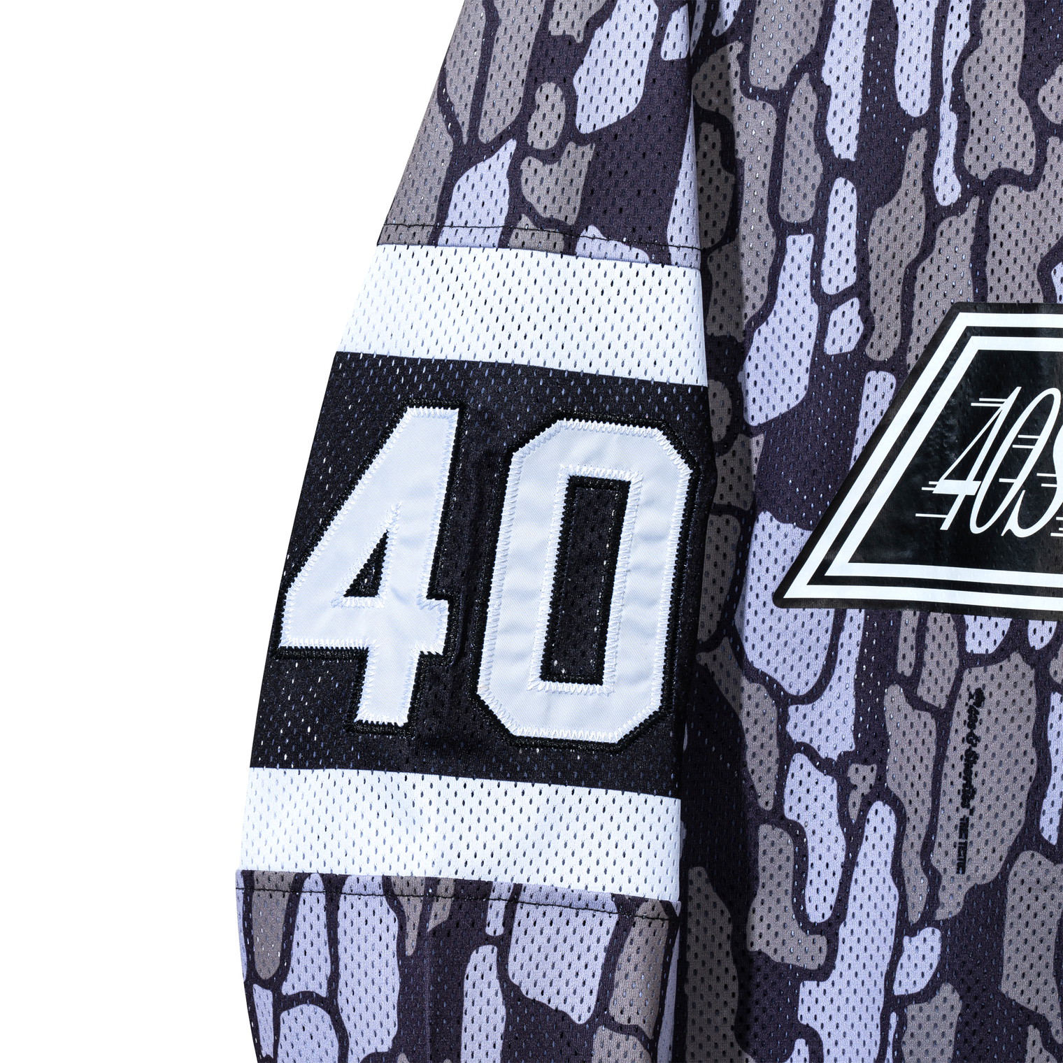 Sleeve number “40” detail on Champs Hockey Jersey – Camo