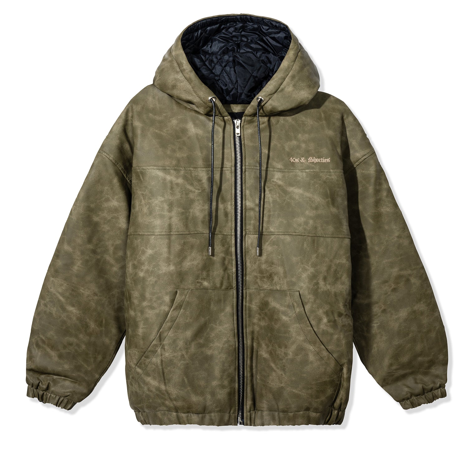 Flat lay of Damien Zip Hoodie – Brown, front view