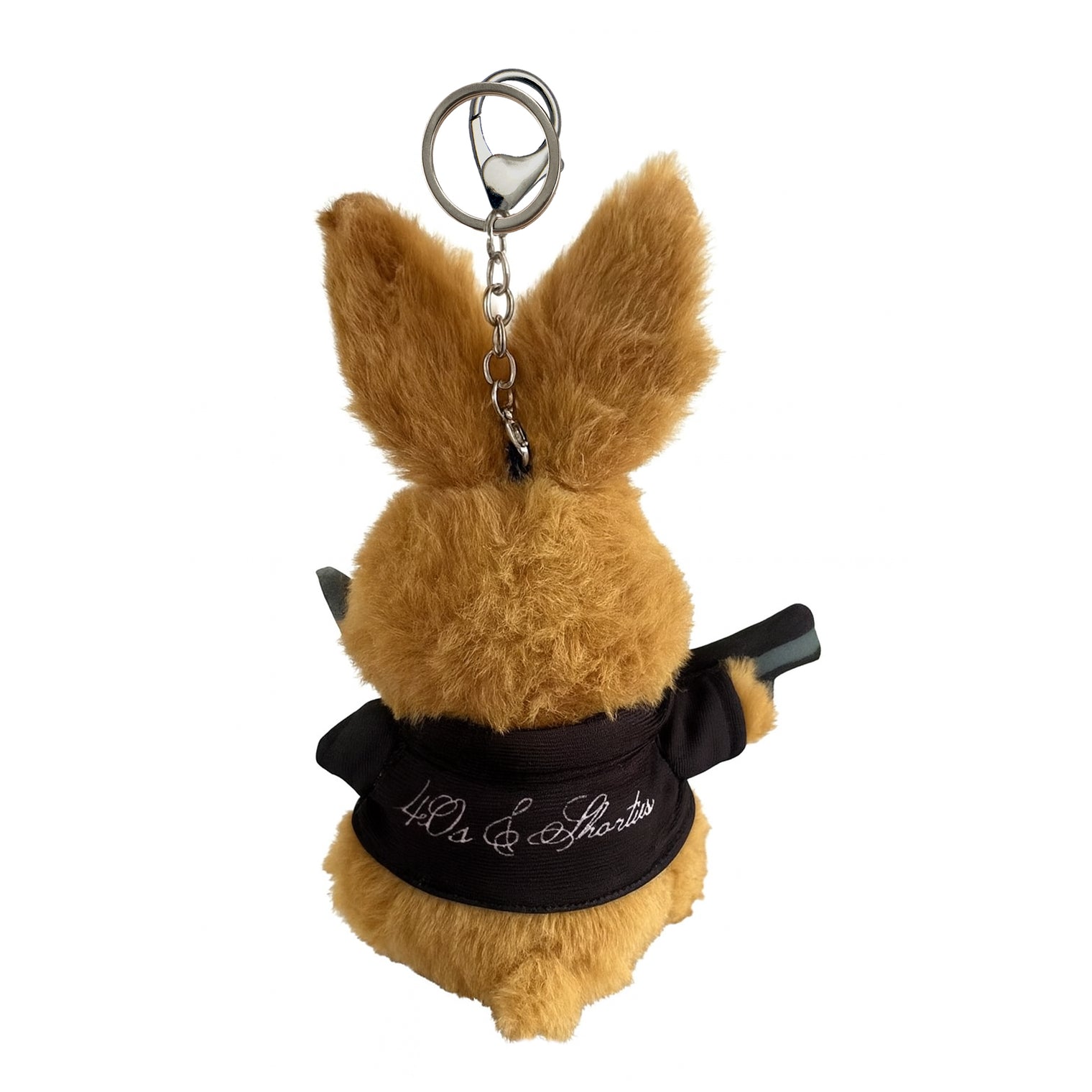 Back of Psycho Bunny Plush Keychain – 40s & Shorties embroidered logo on black vest