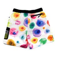 Back view of Water Color Shorts showing black waistband and back zip pocket