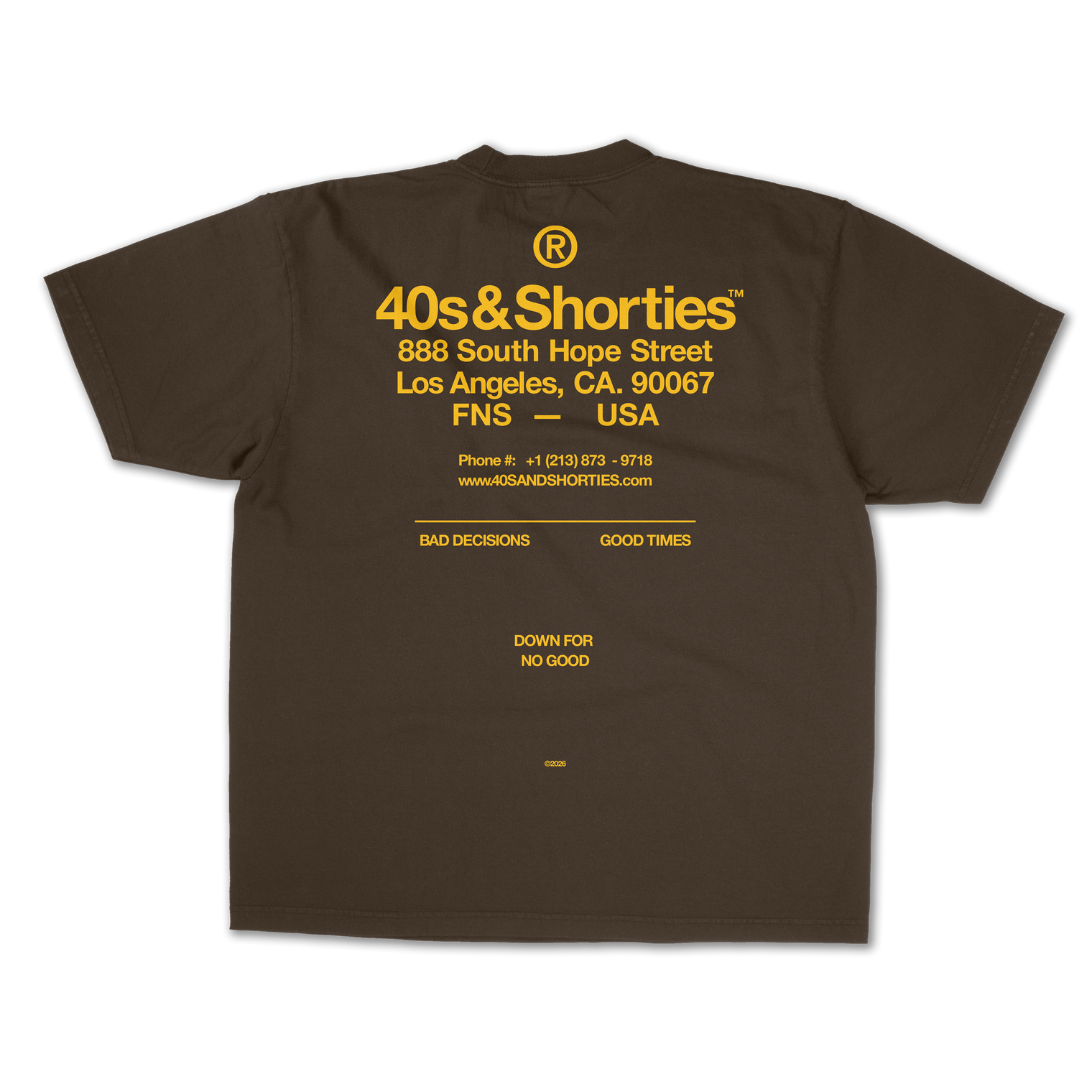 Down For No Good Tee Brown