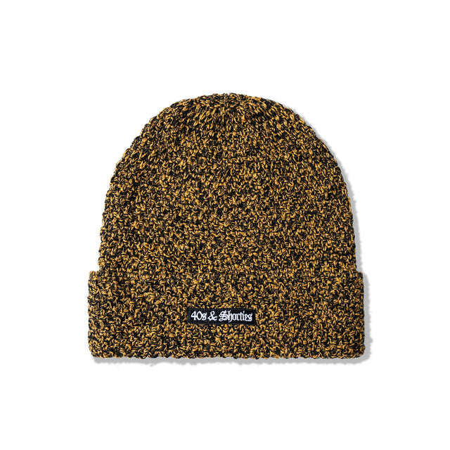 Maguire Beanie Coyote by 40s & Shorties – speckled knit front view