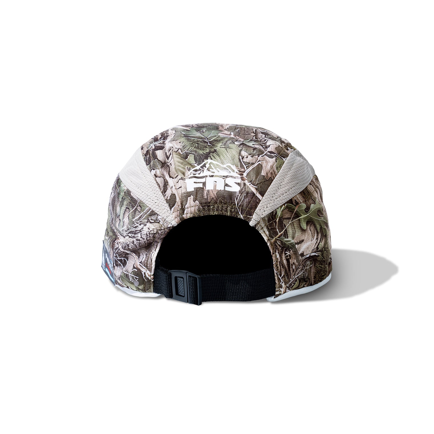 Back of Faded Camo Cap – camo print with FNS logo and adjustable strap