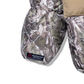 Detail of Faded Camo Puffer Jacket – zippered pocket and tech gear label