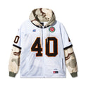 40s & Shorties Jackson Jersey Sweater Desert Camo – mesh jersey hoodie with camo sleeves front view