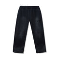 40s & Shorties Faded Logo Sweats Black – washed fleece pants with tonal embroidery front view