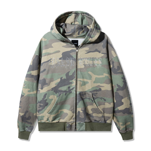 40s & Shorties Angel Wings Hoodie Camo – camo fleece zip hoodie with rhinestone front logo
