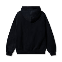 Back view of the 40s & Shorties Faded Logo Zip Hoodie in Black with sun-faded wash and clean finish