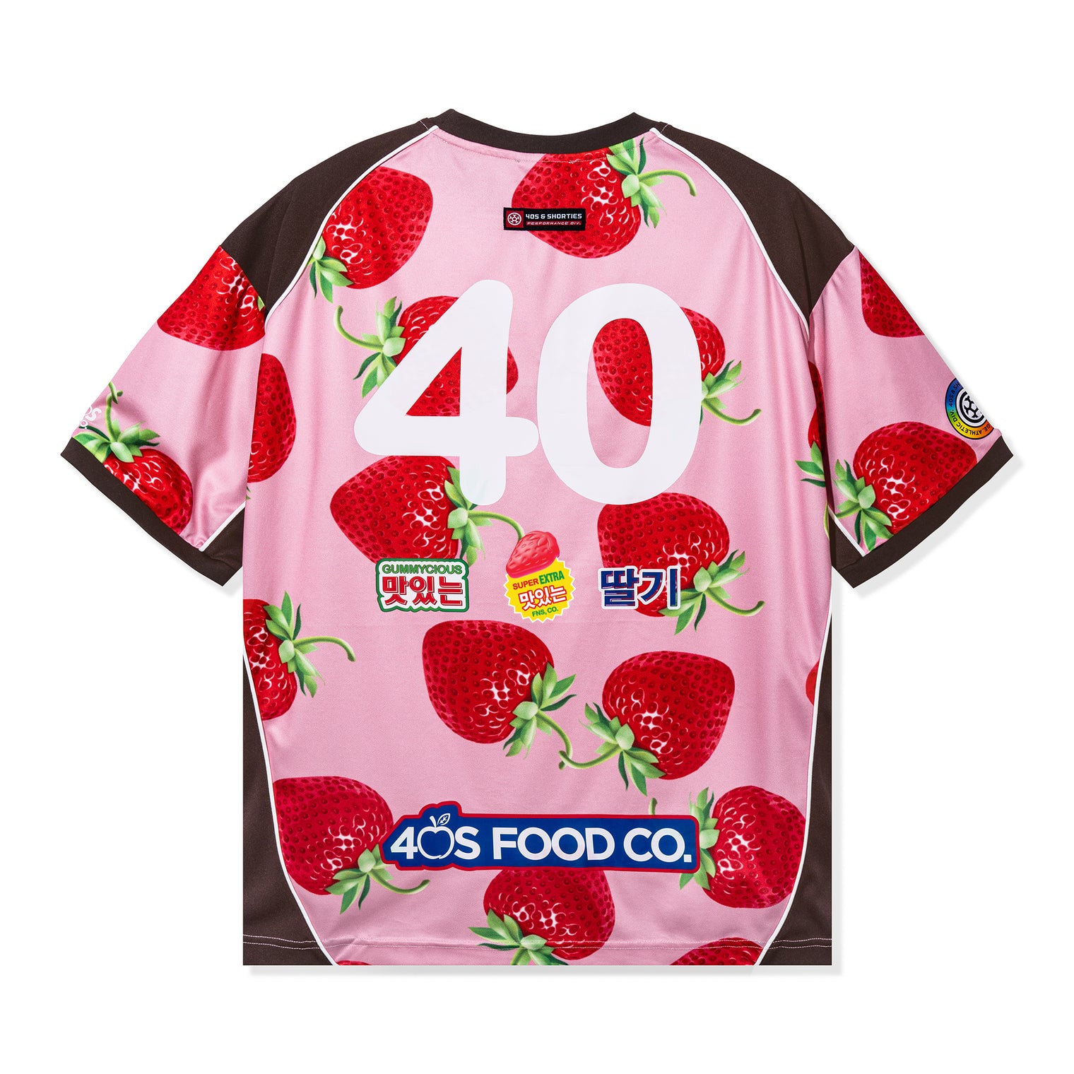 Back view of the jersey with a bold white "40" and food co. branding
