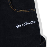 Close-up of front embroidery detail on Standard Carpenter Shorts reading ‘40s & Shorties