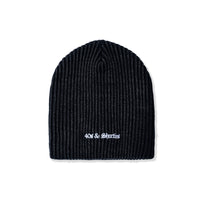 Front view of OG Text Beanie in Multi with white 40s & Shorties embroidered logo on rib-knit fabric
