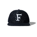Crochet Snapback Black – front view with large embroidered “F”