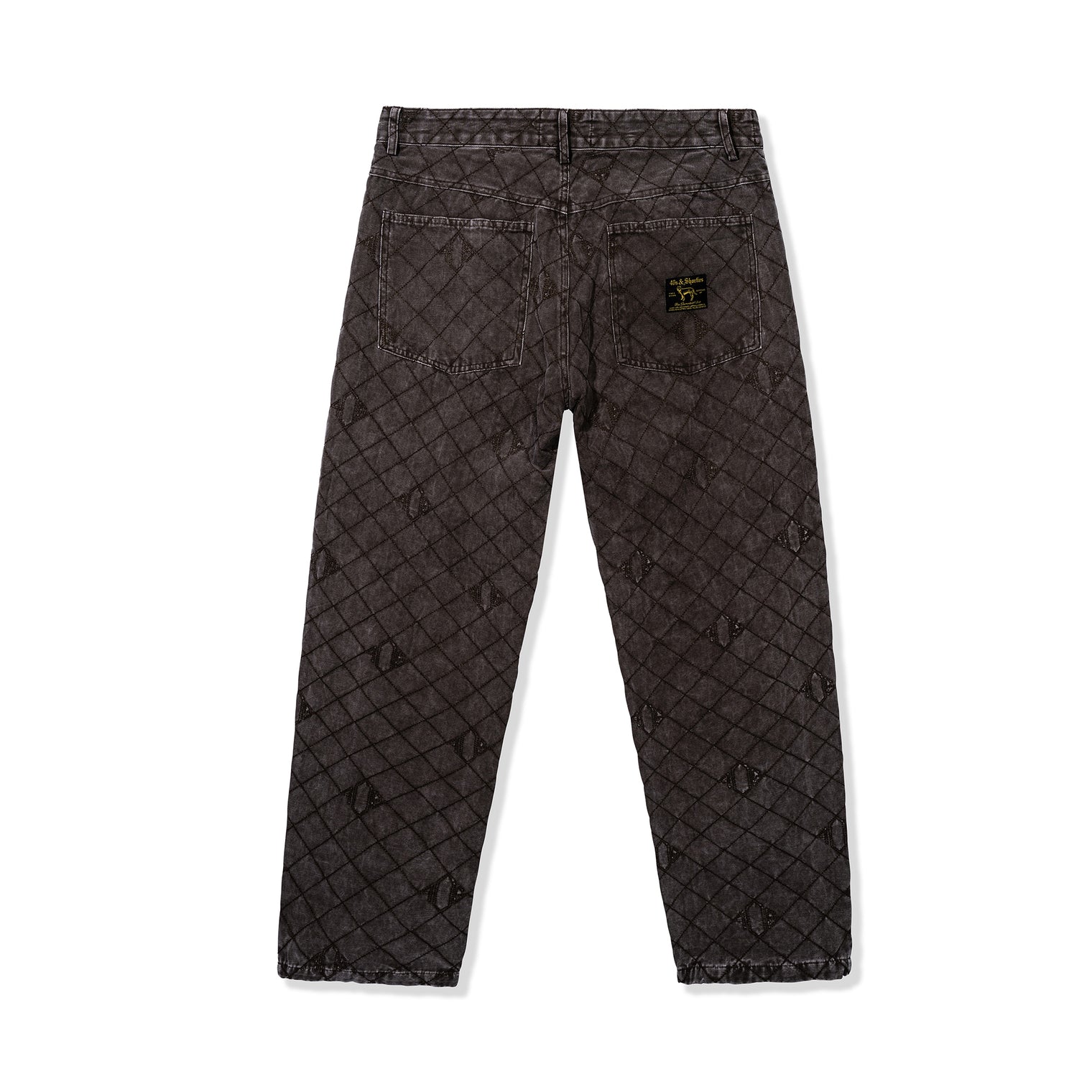 Back view of Foreman Carpenter Pants in Dark Brown with quilted pattern
