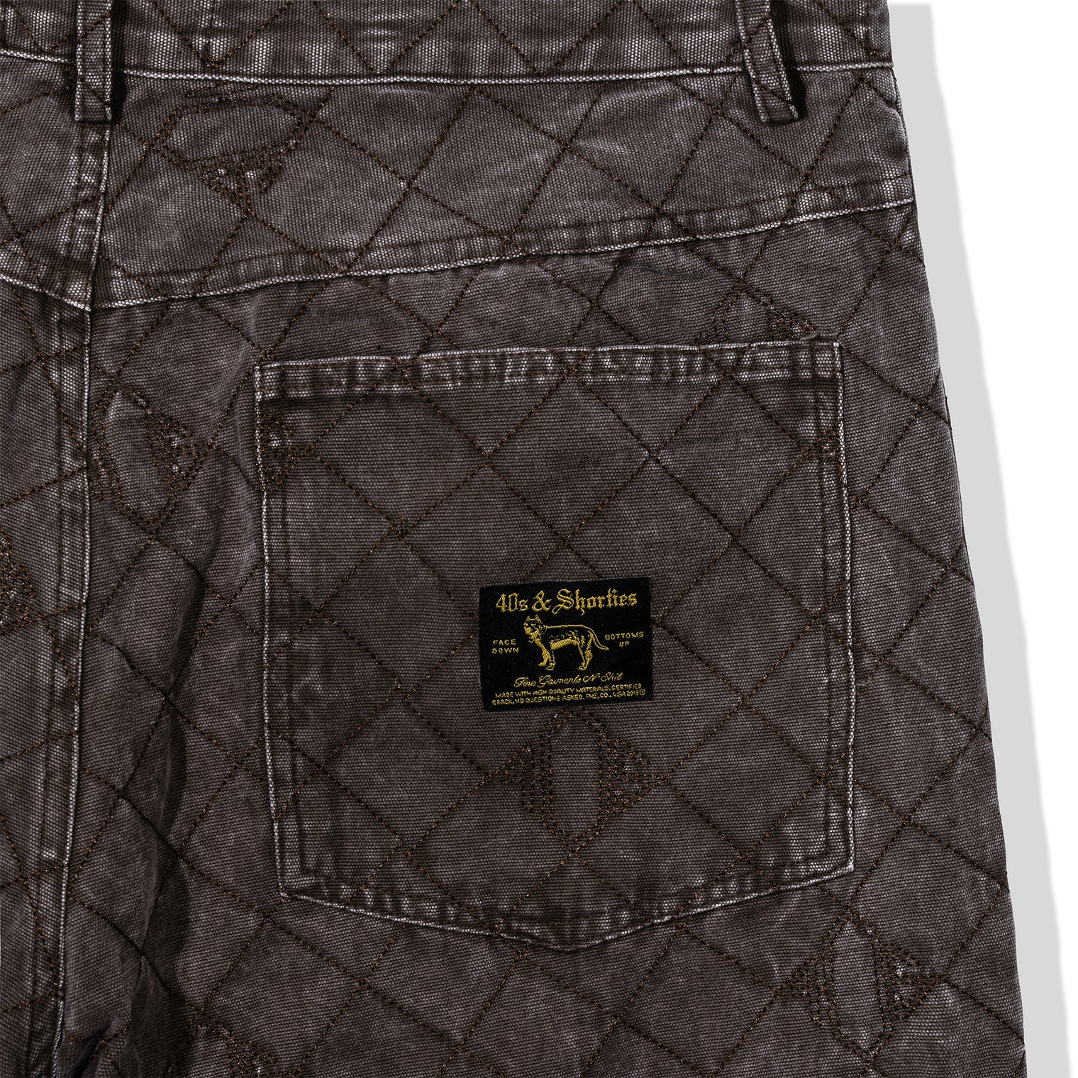 Close-up of branded rear patch label on Foreman Carpenter Pants