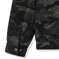 Cuff detail on Wool Camo Jacket with button closure 