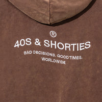 Wavy General Logo Hoodie Coyote – Close-up of back embroidery