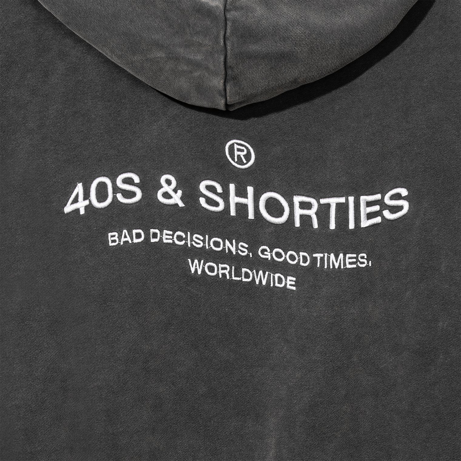 Wavy General Logo Hoodie Black – Close-up of back embroidery