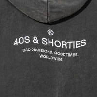 Wavy General Logo Hoodie Black – Close-up of back embroidery