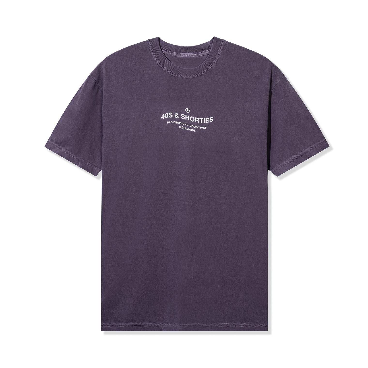 Front view of Wavy General Logo Tee in Orchid featuring printed chest graphic
