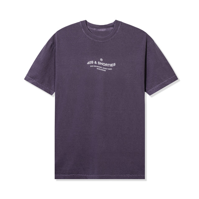 Front view of Wavy General Logo Tee in Orchid featuring printed chest graphic
