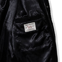 Inside view of the jacket showing satin lining and woven label