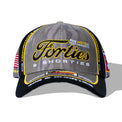 Camo Garage Cap with Forties & Shorties front embroidery and racing details
