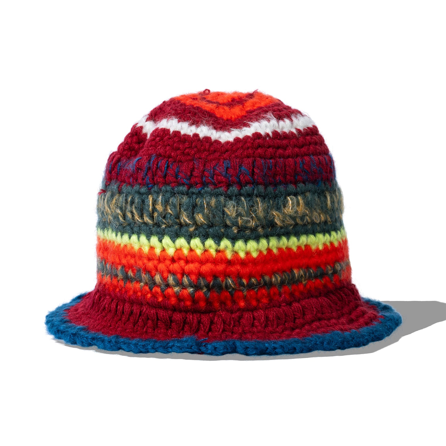 Rear view of Baja Bucket Hat with full multicolor cotton knit construction
