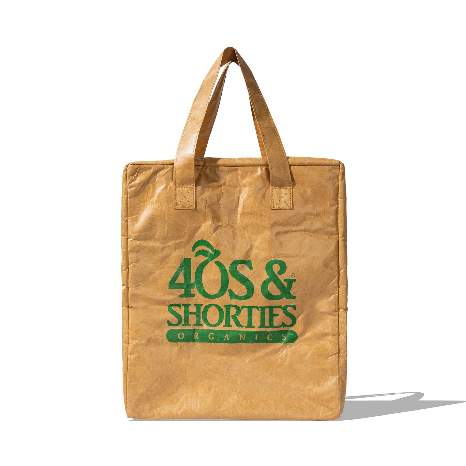 Back view of Organics Grocery Bag with large green logo