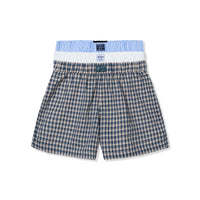 Flat lay front of Lazy Sunday Shorts Multi with triple waistband
