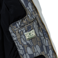Interior pocket with branded woven label on Treeline Jacket – Camo

