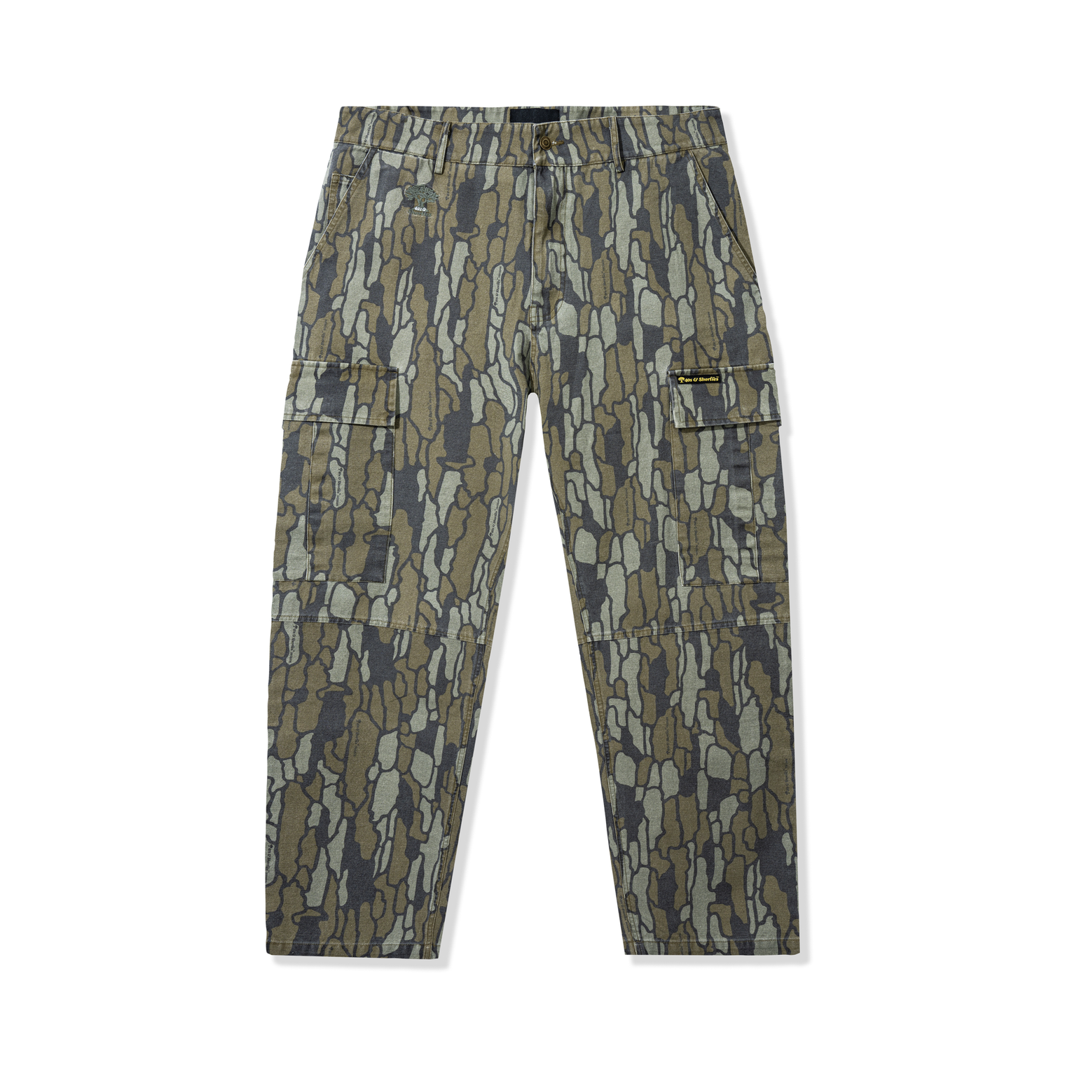Front view of Treeline Cargo Pants featuring custom digital camo print
