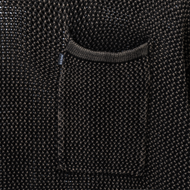 Close-up of chest pocket on Heavy Knit Pocket Tee in Black
