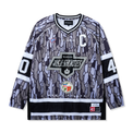 Front view of Champs Hockey Jersey in Camo with all-over sublimated print
