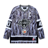 Front view of Champs Hockey Jersey in Camo with all-over sublimated print
