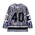 Back view of Champs Hockey Jersey – Camo with large “40” applique and logo hits
