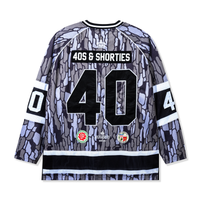 Back view of Champs Hockey Jersey – Camo with large “40” applique and logo hits
