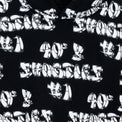 Close-up of hoodie chest graphic showing 40s & Shorties and "#1" print
