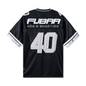 Back view of the Fubar Jersey in Black showcasing white “FUBAR” text, 40s & Shorties logo, and large “40” appliqué.
