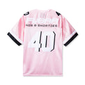 Back view of the Fubar Jersey in Pink showcasing white “FUBAR” text, 40s & Shorties logo, and large “40” appliqué.
